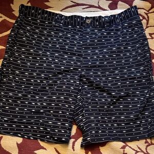 J. Crew Navy Striped & Micro-Motif Flat Front Shorts